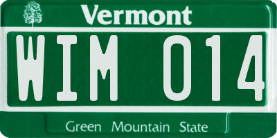 VT license plate WIM014
