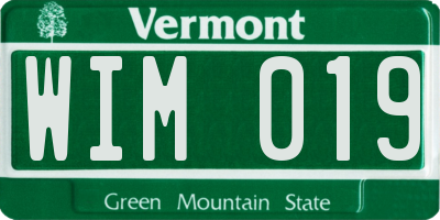 VT license plate WIM019