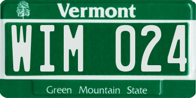 VT license plate WIM024