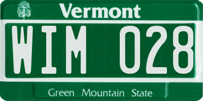 VT license plate WIM028