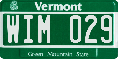 VT license plate WIM029