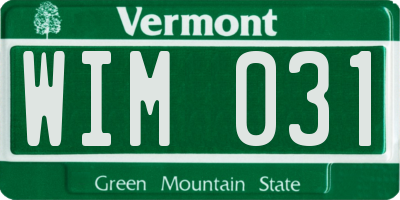 VT license plate WIM031