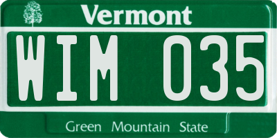VT license plate WIM035