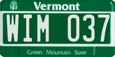 VT license plate WIM037