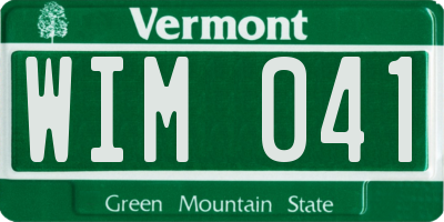 VT license plate WIM041