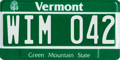 VT license plate WIM042