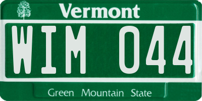 VT license plate WIM044