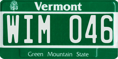 VT license plate WIM046
