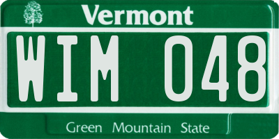 VT license plate WIM048