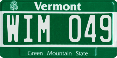 VT license plate WIM049