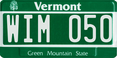 VT license plate WIM050