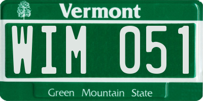VT license plate WIM051