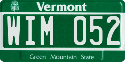 VT license plate WIM052