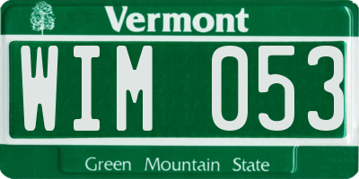 VT license plate WIM053