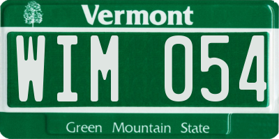 VT license plate WIM054