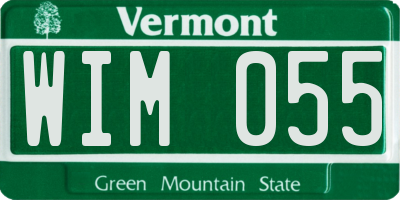 VT license plate WIM055
