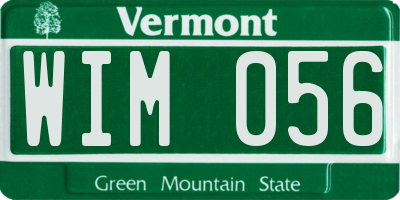 VT license plate WIM056