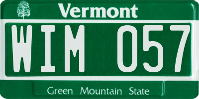 VT license plate WIM057