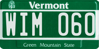 VT license plate WIM060