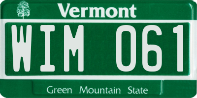 VT license plate WIM061