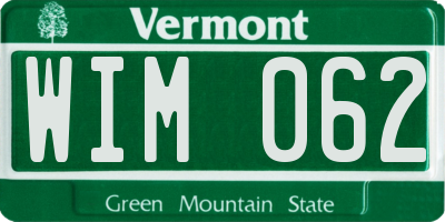 VT license plate WIM062