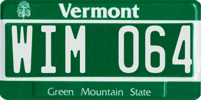 VT license plate WIM064