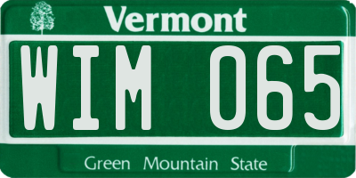 VT license plate WIM065