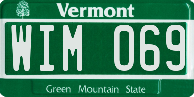 VT license plate WIM069