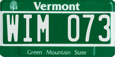 VT license plate WIM073