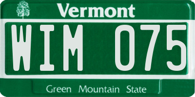 VT license plate WIM075