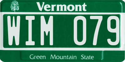 VT license plate WIM079