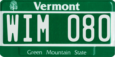 VT license plate WIM080