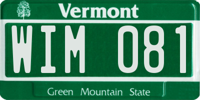 VT license plate WIM081