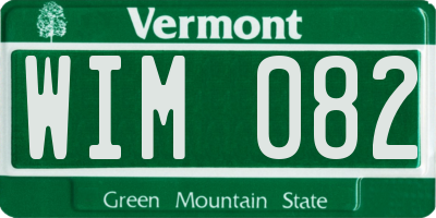 VT license plate WIM082