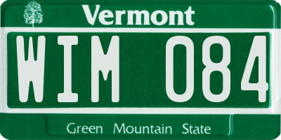 VT license plate WIM084