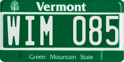 VT license plate WIM085