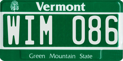 VT license plate WIM086