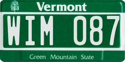 VT license plate WIM087