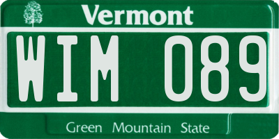 VT license plate WIM089