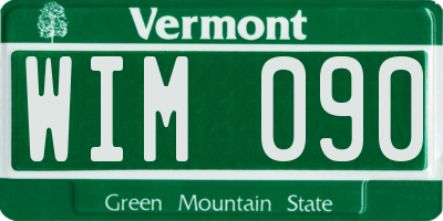 VT license plate WIM090