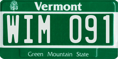 VT license plate WIM091