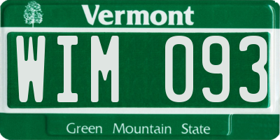 VT license plate WIM093