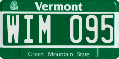 VT license plate WIM095