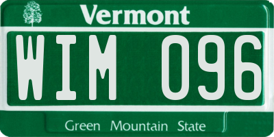VT license plate WIM096