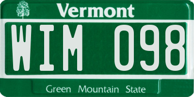 VT license plate WIM098