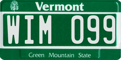 VT license plate WIM099