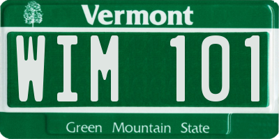 VT license plate WIM101
