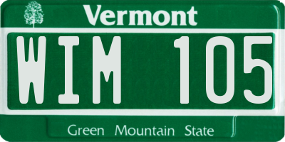 VT license plate WIM105