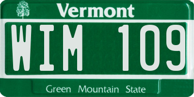 VT license plate WIM109