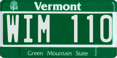 VT license plate WIM110